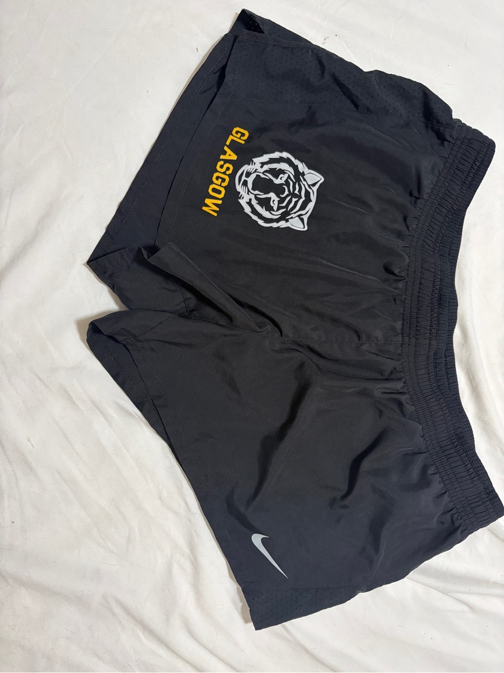 Nike Black Women’s Athletic Shorts with Glasgow, Scotland University Logo